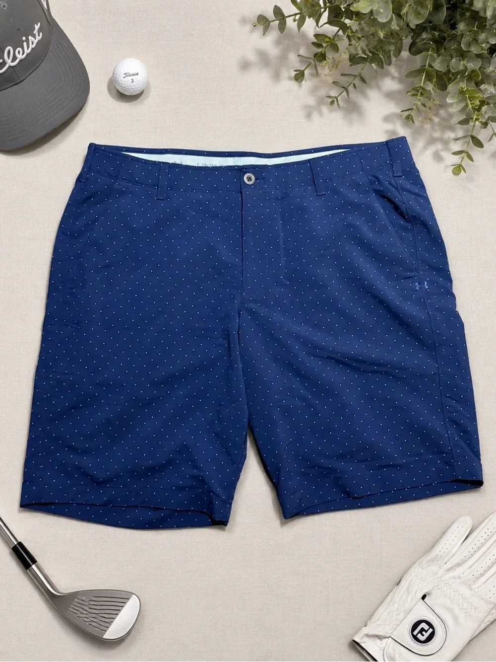 Under Armour Men's Heatgear Performance Golf Shorts Navy Blue Size 40